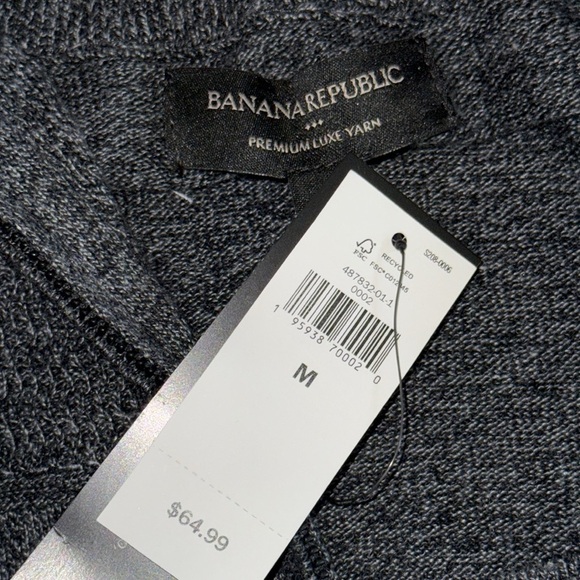 Banana Republic NWT Quarter Zip Mock Neck Sweater SZ Medium - Picture 8 of 9